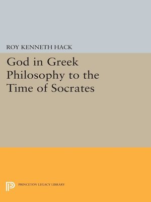 cover image of God in Greek Philosophy to the Time of Socrates